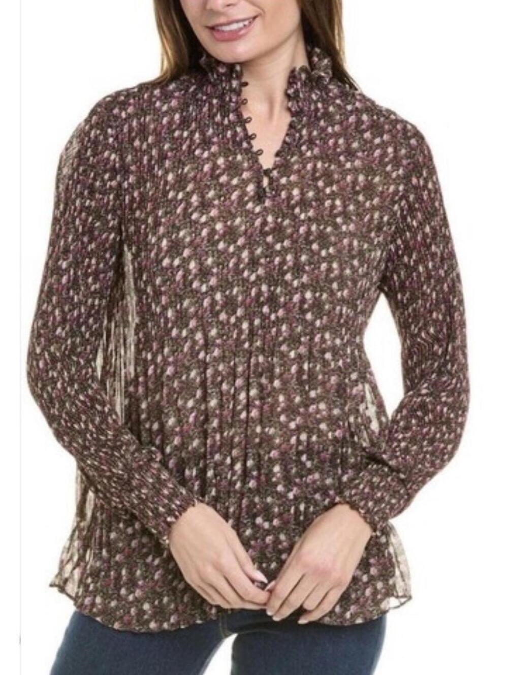 Cabi Knife Pleat Floral Blouse, Woman's Medium